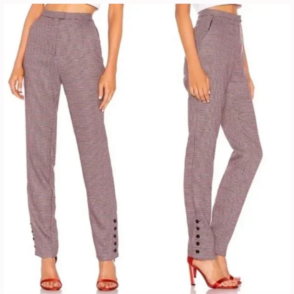 LPA Revolve slim houndstooth plaid trouser Autumn